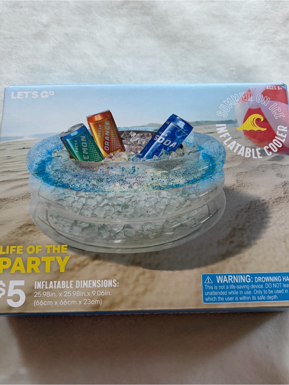 Let’s Go Blue Inflatable Beverage Cooler